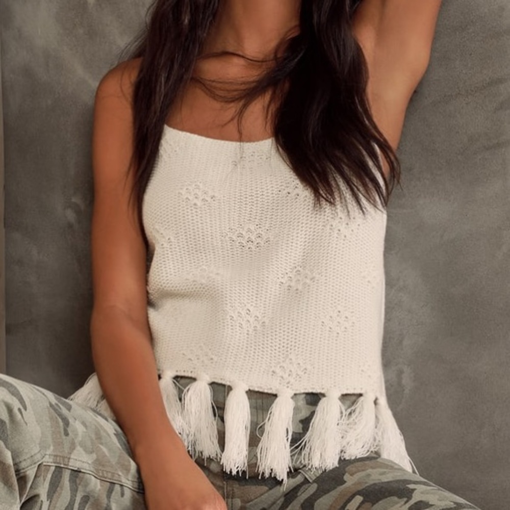 Boho Tasseled Knit Tank